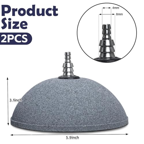 kathson Large Mineral Airstones Bubble 5.9 Inch Ball Shape Diffuser Air Stone for Aquarium Fish Tank Pump and Hydroponics(2 Pack) - size: 5.9inch，2PCS
