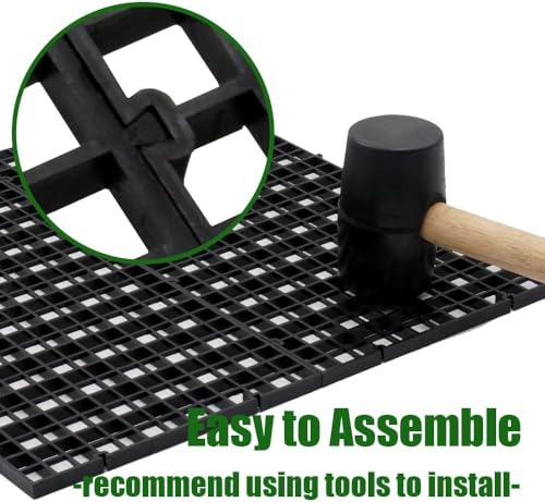 LINLAN 4 Pieces 5.9x11.8in (15X30cm) Aquarium Grid Plastic, Fish Tank Divider, Egg Crate for DIY Filtration and Bottom Protection in Aquascaping (Black-No Accessories)