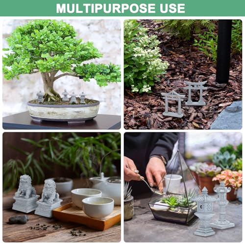 M METERXITY 1 Set Miniature Lantern Pagoda Statues, Sandstone Tiny Home Landscape Accessories Japanese Decor Mini Chinese Pagoda for Aquarium/Fish Tank/Garden Decor