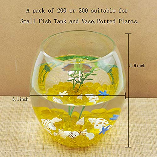 OMEM Aquarium Stone Decorations,Big Yellow Glass Crystal Stone, Fish Tank Gravel Decorations,Fantasy Fish Tank(A Pack of 200, Yellow) - color: Yellow, size: A Pack of 200