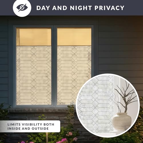 Gatehouse Large Window Privacy Film by Artscape - Textured Leaded Glass Design, Static Cling, Two-Way Privacy, UV Protection, Leaves No Residue, Made in USA - 36 x 72 Inch - color: Gatehouse Large