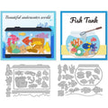 Fish Tank Die Cuts, Carbon Steel Die Cuts Cutting Dies Frame Stencils Scrapbooking Embossing Template Dies for Card Making Party Greeting Embossing Invitation Photo Album - style: Fish Tank