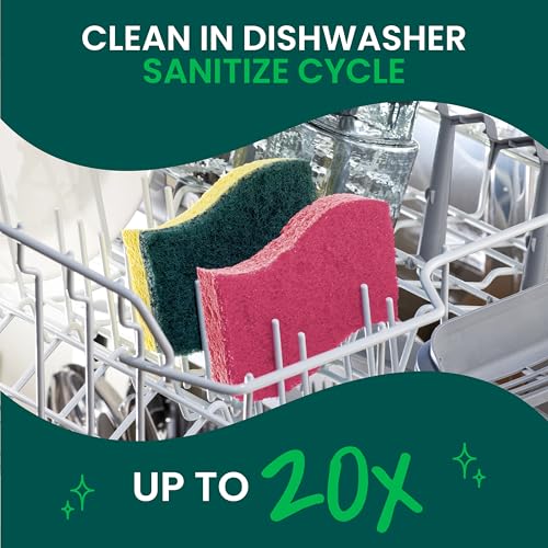 Scotch-Brite Delicate Clean Non-Scratch Scrub Sponge, 3 Nonscratch Kitchen Sponges for Gentle Cleaning of Porcelain, Fine china, Stemware, Nonstick Pots and Pans, Mirrors, Faucets, and More