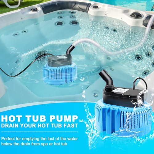 DeeprBetter Above Ground Pool Cover Pump, Submersible Water|Sump Pump for Draining, 850 GPH Blue