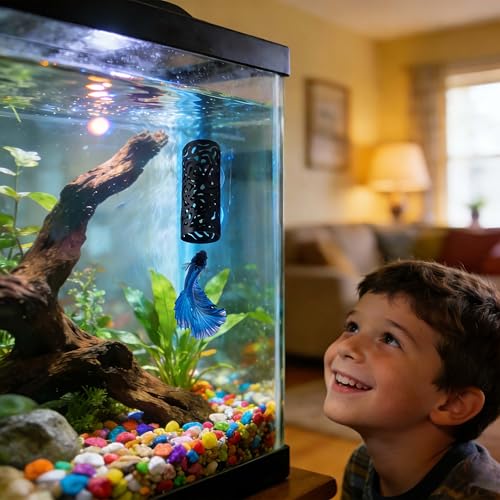 Betta Fish Hammock Hideout Aquarium Cave, Black Metal Hollow Cylinder Tunnel for Betta Resting Spot, Floating Betta Log Alternative, Shrimp Cave, Bettas Enrichment Toys Fish Tank Accessories - color: Fish Hammock - a