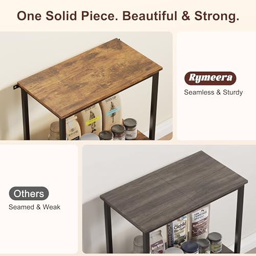 5-10 Gallon Fish Tank Stand, Aquarium Stand with 2-Tier Storage Shelves, Heavy-Duty Reptile Terrarium Stand Table with One-Piece Top for 10 Gallon Standard Model, 21.2" L x 11.8" W x 29.3" H (Brown) - color: Brown, size: 10 Gallon