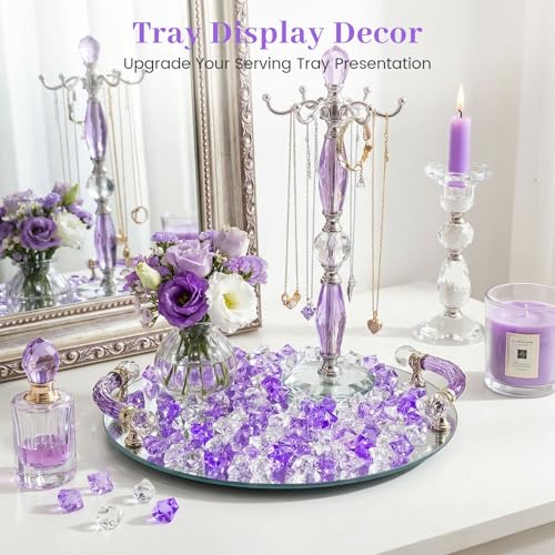 DomeStar 150PCS Fake Ice, Vase Filler Purple Fake Diamonds Plastic Clear Gems Crystals for Table Scatter Decoration - color: Violet