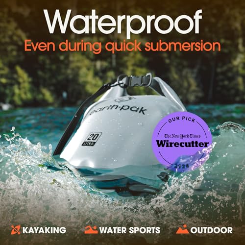 Earth Pak Waterproof Dry Bag - Roll Top Waterproof Backpack Sack Keeps Gear Dry for Kayak with Waterproof Phone Case - color: Clear, size: 5L