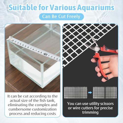 Plastic Aquarium Divider with Clips Grid Panel Aquarium Lid Hood Fish Tank Divider Filter Bottom Isolation Pane Separator for Mixed Breeding(8 PCS,White)