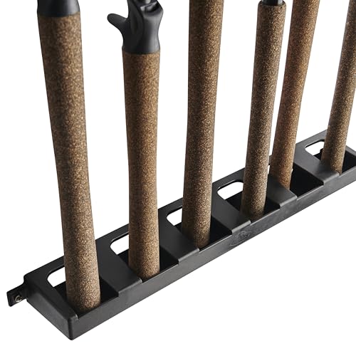 Berkley Vertical Fishing Rod Rack, Stores 6 Rods, Black, Soft Foam Grip Pads Protect Rod Finishes, Durable Construction, Easy to Mount with Common Tools - style: Vertical 6 Rod Rack (New Model)