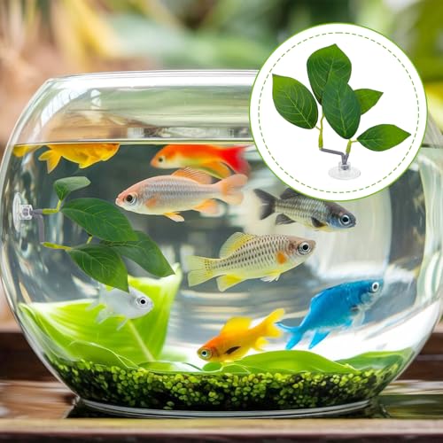 3 Pcs Betta Fish Leaf Pad, Betta Leaf Hammock Fish Tank Decorations Aquarium Decor Simulating The Natural Habitat for Sleeping Resting Hiding Playing Breeding with Plastic Suction Cup