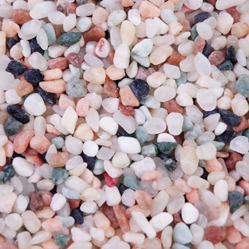 5lb Pea Silica Gravel Decorative Rocks, Polished Pebbles Ideal for Fish Tank, Vases, Succulents, Home Decor and Garden Landscaping, Countryside - color: Countryside, size: 5LB