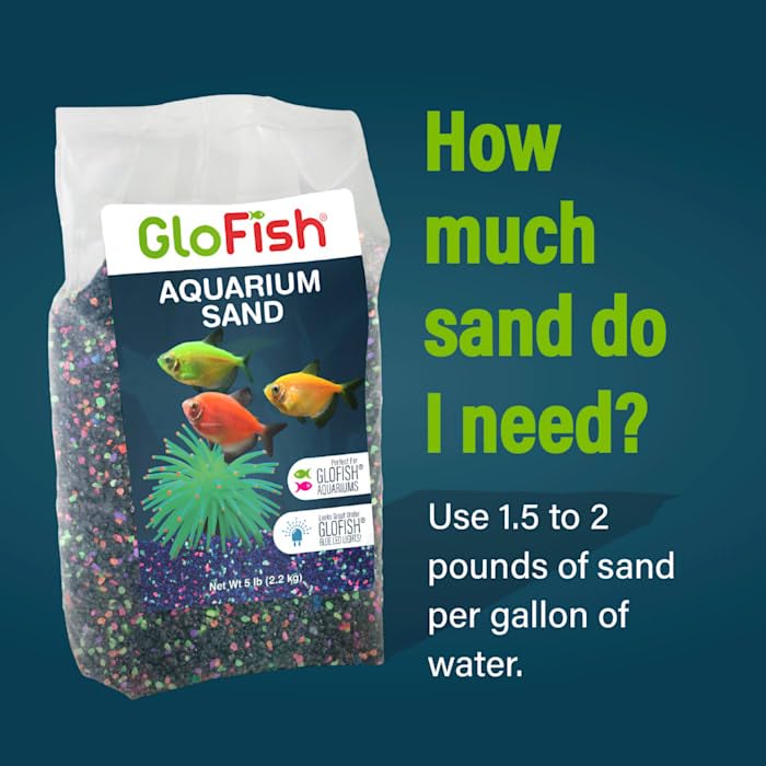 GloFish Aquarium Sand 5 Pounds, Black with Highlights, Complements Tanks and Décor, (AQ-78485) - color: Black, size: 5