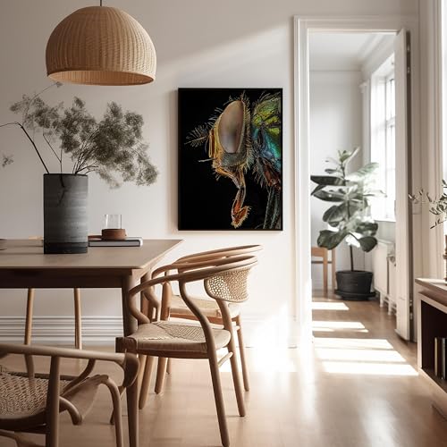 Monem Art Green Bottle Fly Print - Lucilia Sericata Poster - Animal Photography Wall Decor - Great Office, Living Room or Office Decor - 8x10 Unframed Wall Art by Andi Halil - color: Style-07, size: 8"L x 10"W
