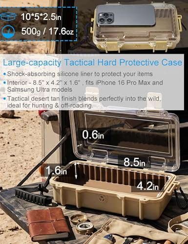Hlotmeky Waterproof Box Dry Box Watertight Storage Box for Boat Waterproof Containers Hard Protective Case Phone Case for Kayaking, Boating & Fishing Floating Kayak Tackle Boxes 10" L x 5" W x 2.5" H