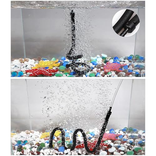RLECS 23.6 Inch Black Environmentally Friendly Porous Rubber Bubble Tube Bendable Aquarium Air Stone Suitable for Reptile Habitat Landscaping
