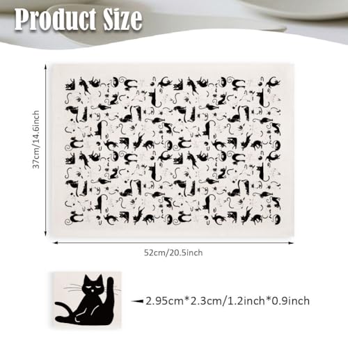 SUPERDANT 4PCS Cute Cats Underglaze Paper Transfer Kitty Animal Transfer Paper for Clay Ceramic Porcelain Under Glaze Transfers for Pottery Enamel Decals Black Underglaze Decal Papers - style: Cats