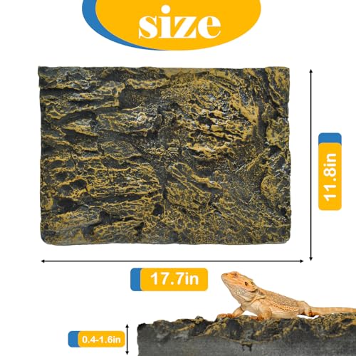 Reptile Tank Background Board Rock Terrarium Cork Background Board 3D Wall Backdrop Aquarium DéCor Backgrounds Amphibian Habitat Decoration for Lizards Leopard Gecko Bearded Dragons Turtle