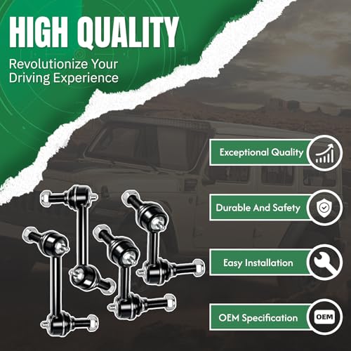 K6665 K6666 K6667 K6668 4Pcs Front Rear Stabilizer Sway Bar End Links for Isuzu 2003 Ascender, for Oldsmobile 02-03 Bravada, for Chevrolet 02-03 Trailblazer EXT, for GMC 02-03 Envoy XL - size: 4PC-K6665 K6668