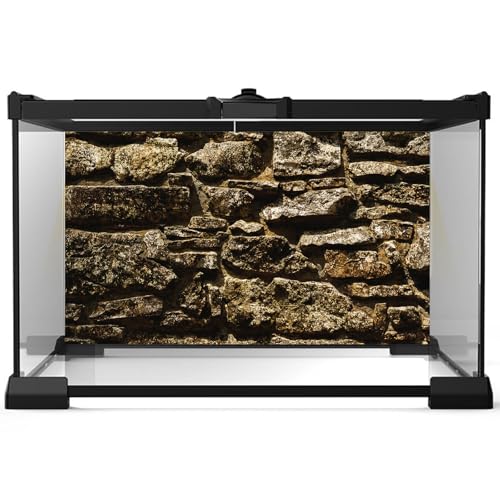 Stone Rock Aquarium Background Vintage Retro Rock Fish Tank Background Natural Rocky Terrarium Background for Tank Background Poster Decorations Retro Rock Reptile Habitat Background 24x12in - color: Dark_Brown, size: 24(W)x12(H)inches/ 60(W)*30cm(H)