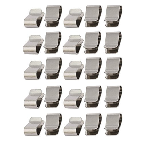 uxcell® 25pcs Stainless Steel Spring U Clip Silver Tone 21.4mm x 12mm