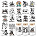 Cute Raccoon UV DTF Stickers - 20 Sheets Unhinged and Feral Funny UV DTF Cup Wraps for 16 20 oz Glass Coffee Mug, Trouble Ain't Raccoon Transfer Sticker Decals DIY Water Bottle Journal Decoration - style: Raccoon