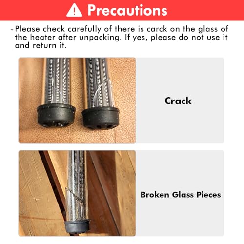 Submersible Aquarium Heater, Adjustable Fish Tahk Heater with Free Thermometer Suitable for Marine Saltwater and Freshwater - size: C100