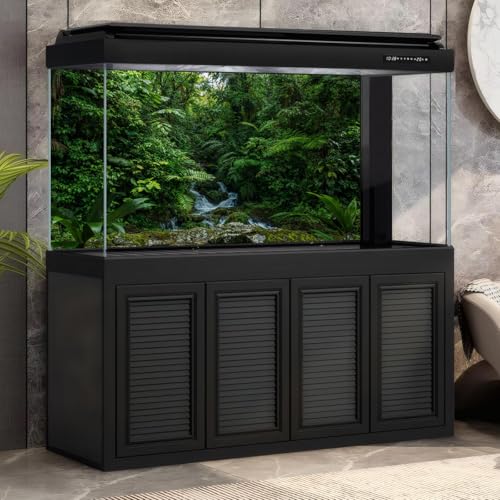 Tropical Rainforest Aquarium Background Tranquil Waterfall Majestic Dense Forest Fish Tank Background Scenic Jungle Mossy Rocks Terrarium Backgrounds Green Woodland Reptile Tank Backgrounds 24x12in - color: Green, size: 24(W)x12(H)in