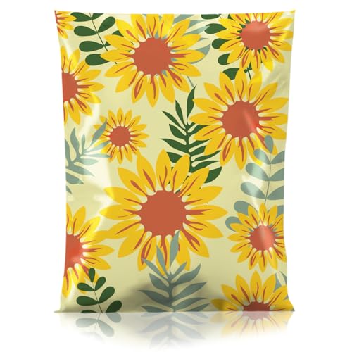 Metronic Poly Mailers 10x13 Inch Shipping Bags for Clothes,Self Adhesive Shipping Envelopes for Small Business,Waterproof Mailers Poly Bags for Shipping,Packaging Mailing Bags Sunflower 100pc - color: Sunflower, size: 10x13 100pc