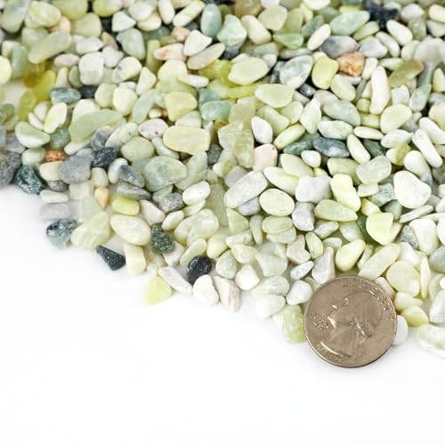 11LB Jade Color 1/8-3/8inch Aquarium Gravel Fish Tank Gravel Pea Gravel for Plants Small Rocks for Indoor Plants Decorative Rocks Colorful Rocks for Vases Rocks for Crafts - size: 11lb, style: Jade