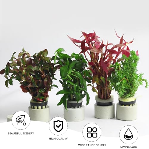 Aquatic Plants Fixed Set 10pcs Aquarium Plant Weights Pot and 10pcs Planting Cup with 10pcs Fixing Cottons Aquarium Accessories (30)