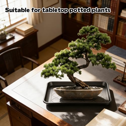 4 Pack Nursery Potting Trays, Plastic Seedling Starter Tray with No Drain Holes Reusable Easy Watering Flat Garden Plant Growing Tray for Planting Indoor Greenhouse Germination