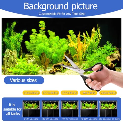 Aquarium Background & Fish Tank Background – Ultra HD Static Cling, Tape-Free, Vibrant Underwater Scene for Stunning Aquarium Decorations 23.6 X 70.8 Inches - color: Green plants, size: 23.6 X 70.8 Inches