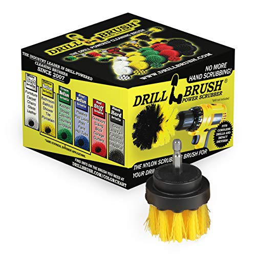 Bathroom Cleaning Brush - Shower Drill Cleaning Brush - Grout and Tile Cleaning Brush - Bathtub Cleaning Brush - Power Cleaning Brush - Shower Scrub Brush - Drill Cleaning Scrubber Brush Kit for Home - color: Yellow