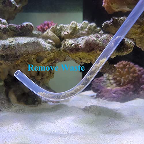 Aquarium Coral Feeder Fish Feeder Waste Clean Tool Manual Cleaner Water Changer Fish Tank Cleaning Tool Siphon Dropper Waste Remover Aquatic Bottom Pipette (25IN) - size: 25IN