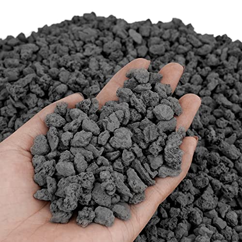 Mr. Fireglass 10 Pounds Black Natural Lava Rock for Indoor Outdoor Gas Fire Pits Fireplaces & Barbecue Grills | Volcanic Lava Stones for Decorating Garden Landscaping, Potted Plants, 0.2"-0.3" - color: Black, size: 0.2"-0.3"