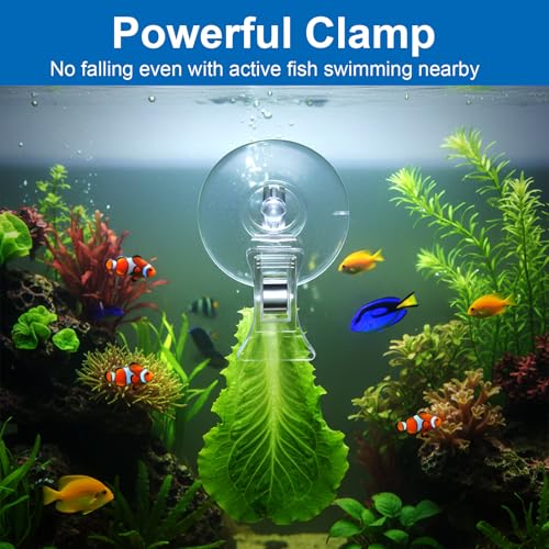 Xinjoduz 8 PCS Suction Cup Clips, Aquarium Clips, Transparent Small Suction Cups for Glass, Aquarium Suctions Cups, Window SuctionCup Clip for Shower Curtain Feeder Fish Tank Accessories