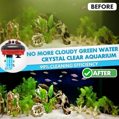 PONDFORSE Canister Filter, External Aquarium Filter Ultra-Quiet Water Circulation Cleaning Machine with Media for Fish Tanks and Aquariums - size: Large