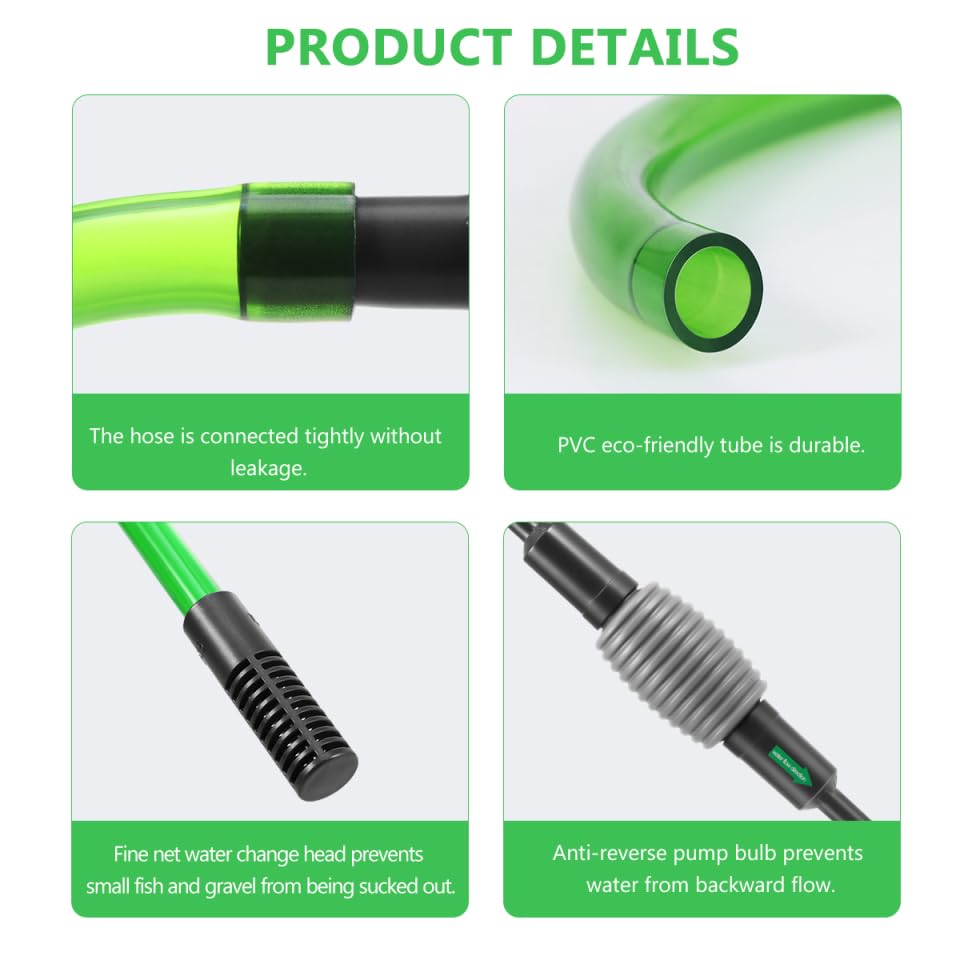 POPETPOP Aquarium Fish Tank Vacuum Siphon Cleaning Kit for Water Changing and Sand Cleaning