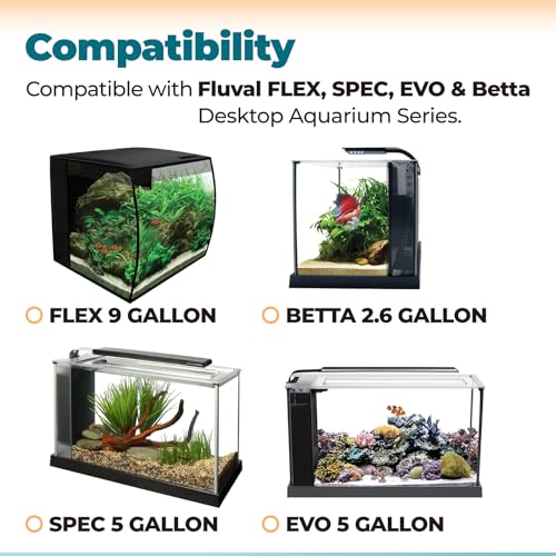ANTOBLE Aquarium Filter Media, 3 Set Foam Filter Block A1376 Carbon Refills Ceramic Rings Compatible with Fluval Flex EVO SPEC Betta Desktop Aquarium Series (Includes 2 Brushes)