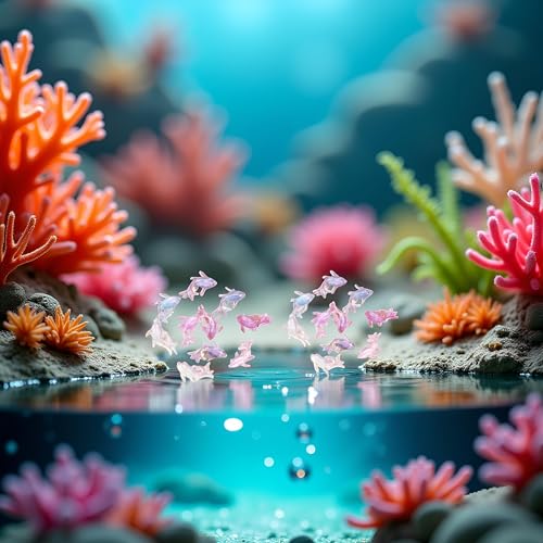 200Pcs Multicolour Cute Mini Shiny Miniature Resin Goldfish Figurines, DIY Terrarium Crafts Ornament Accessories, Mini Gardens Decor, Fairy Garden Accessories Ornament, Garden Sculptures and Statues