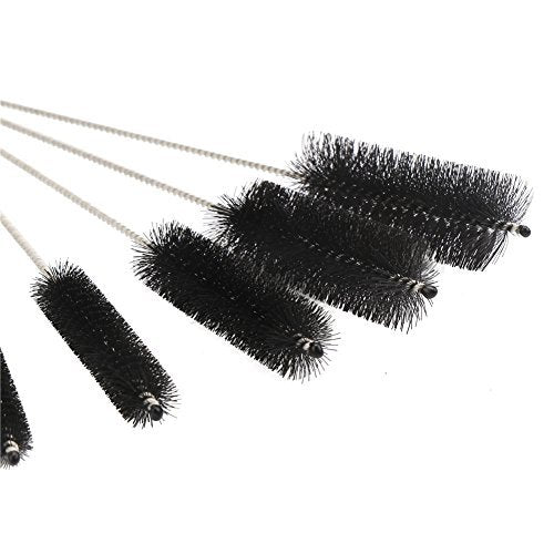 DECORA 10 Pieces Nylon Cleaning Bottle Brush Pipe Cleaning Brushes Tube Brushes Tube Bottle Straw Washing Cleaner Bristle Kit Tool Black - color: Black
