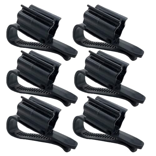6 PCS Fish Tank Hose Holder, Adjustable Water Clip Water Pipe Clamp Mounting Clip for Fish Tank and Aquarium(Fit for 8mm to 16mm Hosee (Black) - color: Black