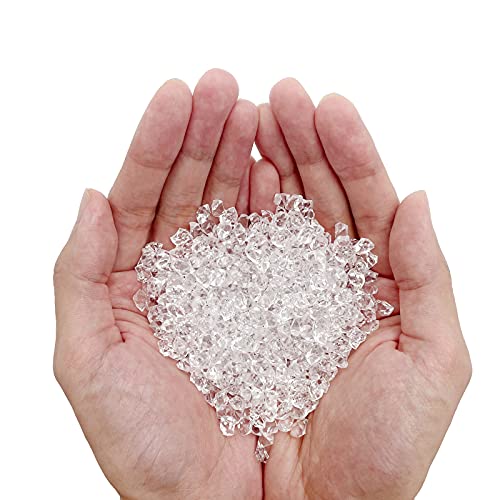 Fake Ice Rocks, 5000 pcs 5 * 7 mm Acrylic Ice Cubes Plastic Crystals Fake Crushed Ice Rocks Acrylic Gems for Vase Fillers Party Decor - color: 5*7mm-5000pcs