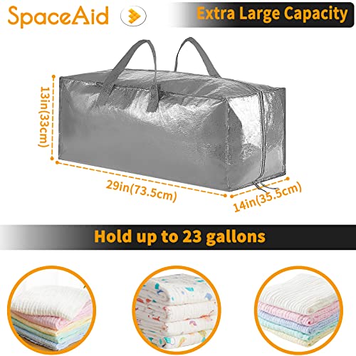 SpaceAid Heavy Duty Moving Bags, Extra Large Storage Totes W/Backpack Straps Strong Handles & Zippers, Alternative to Moving Boxes, Packing & Moving Supplies, Gley (8 Pack) - color: Grey, size: 8 Pack