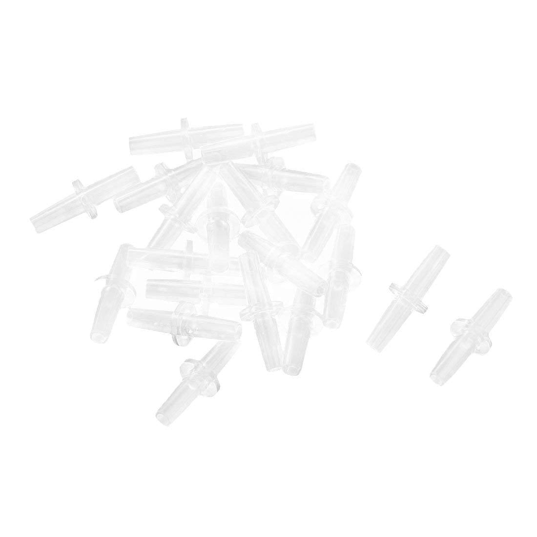 XMHF Plastic Aquarium Air Tube Pipe Pump Valve Connector Inline Tubing Straight 100pcs