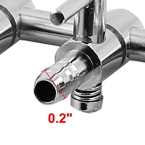 Aquarium Fish Tank 9- Way Air Pump Control Valve Manifold Taps Silver Tone
