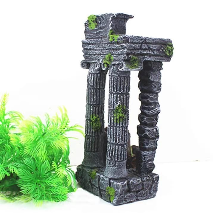 Aquarium Fish Tank Stone Decoration Artificial Roman Column Ruins Castle Ornaments Decor Accessorie