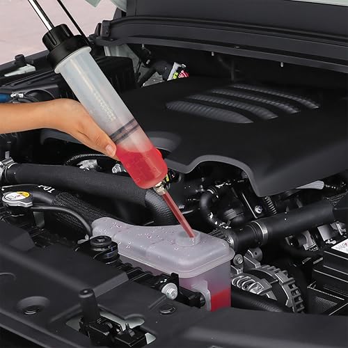 Thorstone 200cc Automotive Fluid Extractor Pump | Manual Oil Change Syringe with 31 Inch Hose (7 Oz./0.21 Qt./200 CC) - size: 200cc(80cm hose)