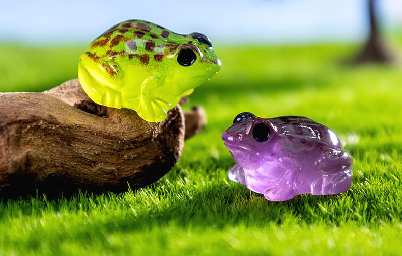 EMiEN 10Pcs Luminous Mini Frog for Decoration Fairy Garden Plant Décor,Cabinet,Aquarium Ornaments Party etc.